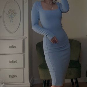 Baby Blue body-con dress from Fashion Nova